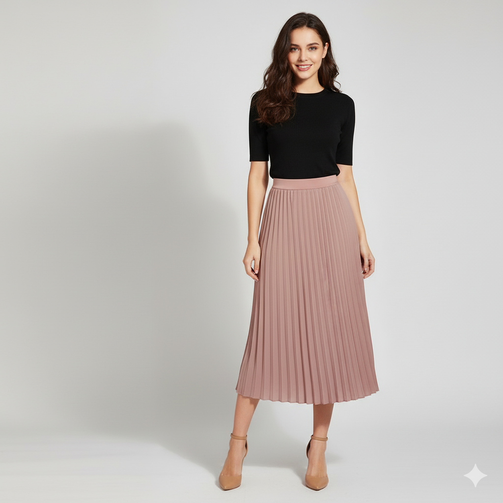 CHIFFON MIDI SKIRT