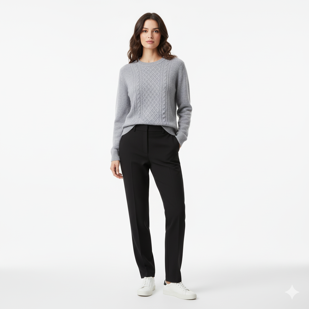 Maglione a Treccia Spessa a Sette Fili Versatile
