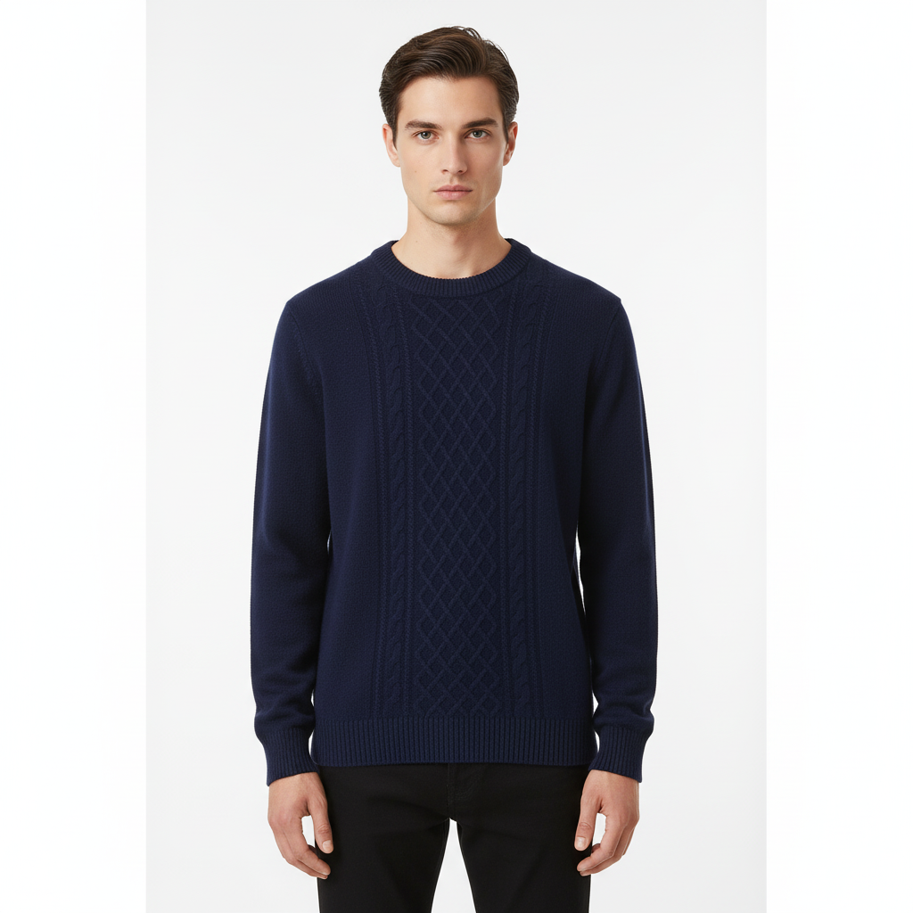 Maglione a Treccia Spessa a Sette Fili Versatile