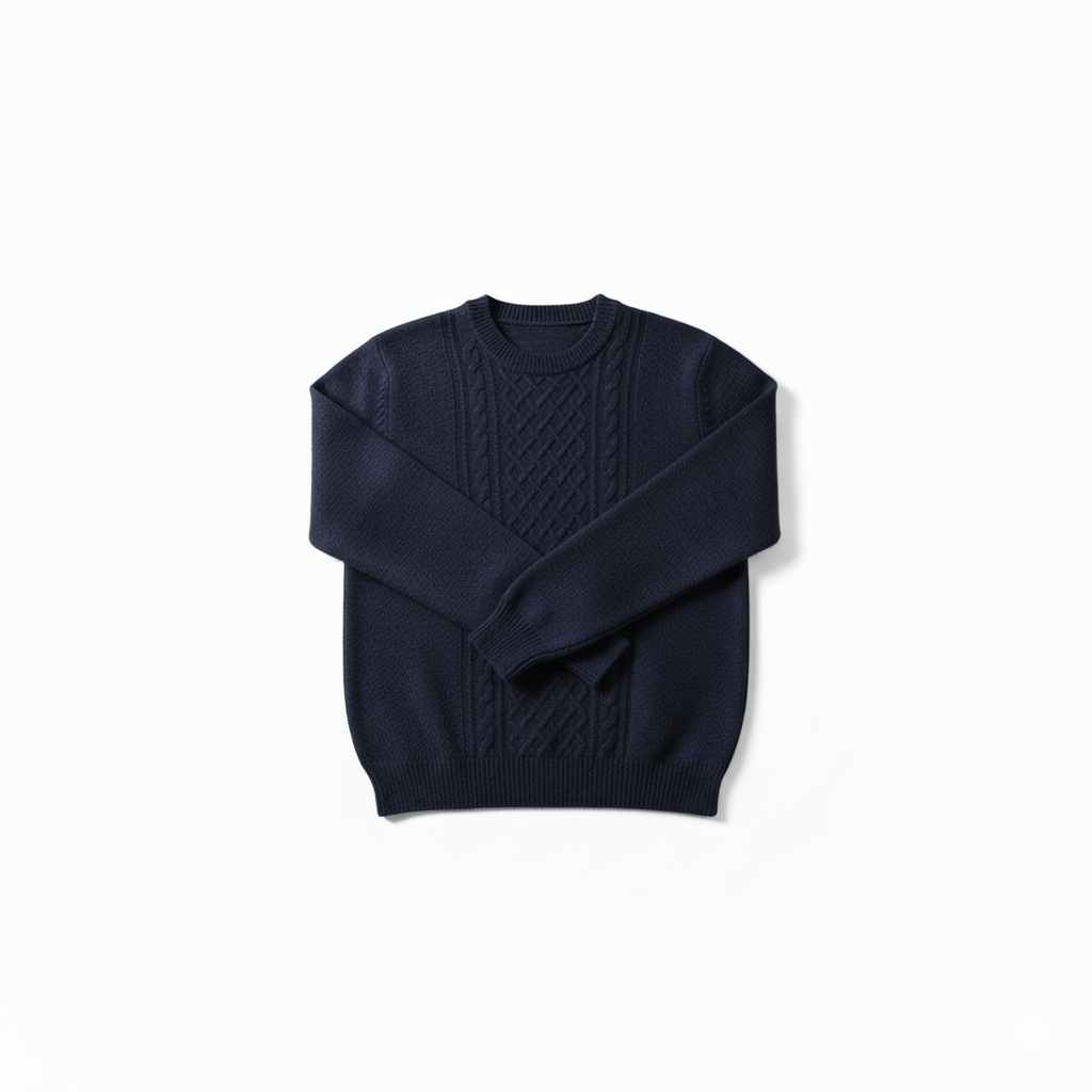 Maglione a Treccia Spessa a Sette Fili Versatile