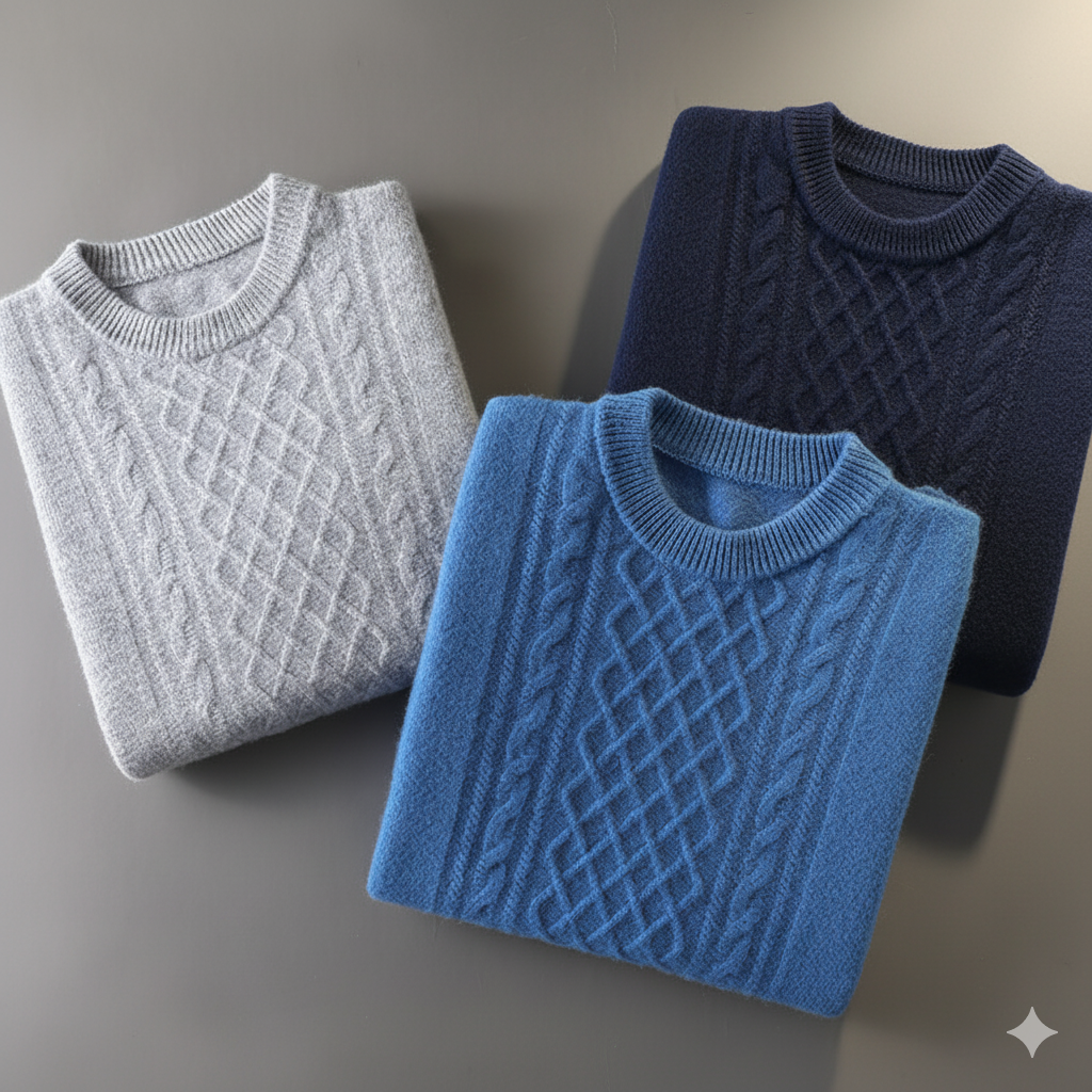 Maglione a Treccia Spessa a Sette Fili Versatile