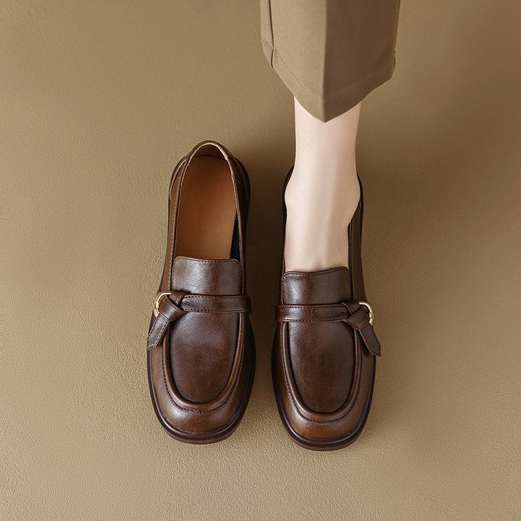 Scarpe da Donna Casual Autunno/Inverno con Punta Tonda e Tacco Basso, Senza Lacci